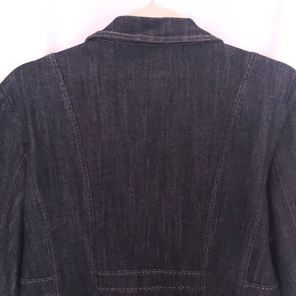 Yuva Navy Blue Button Long Sleeve Denim Jean Jacket Size XL - Picture 12 of 13